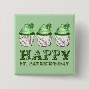 Chapa Cuadrada Feliz Día de San Patricio, pastel verde de Shamroc