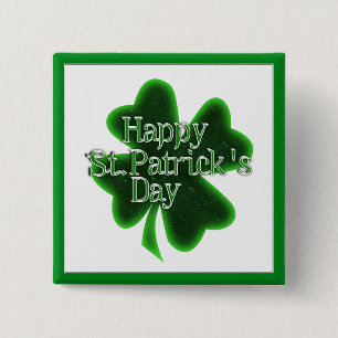 Chapa Cuadrada Feliz Día de San Patricio Shamrock