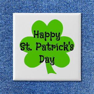 Chapa Cuadrada Feliz día de San Patricio Trébol Verde