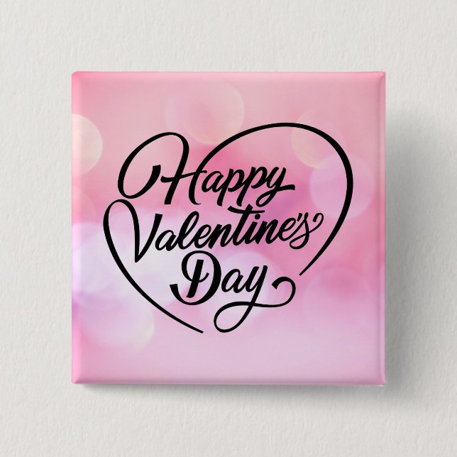 Chapa Cuadrada Feliz día de San Valentín-23823 (Anverso)
