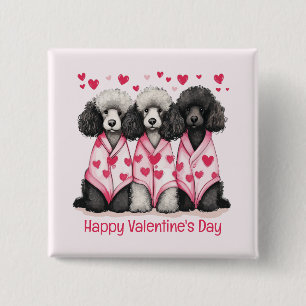Chapa Cuadrada Feliz día de San Valentín Caniches estándar