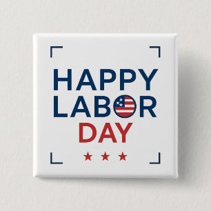 Chapa Cuadrada Feliz Día del Trabajo Patriótico Moderno