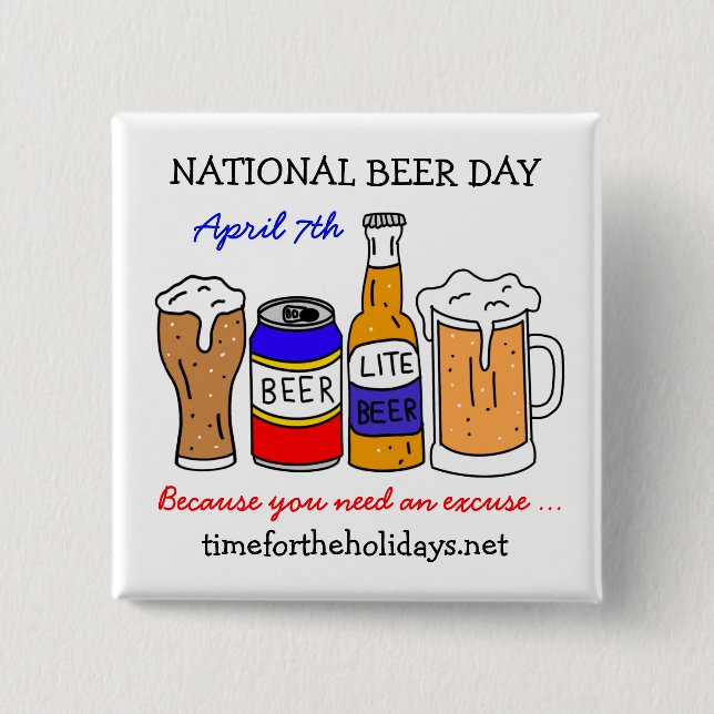 Chapa Cuadrada Feliz Día Nacional de la Cerveza - 7 de abril (Anverso)