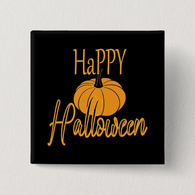 Chapa Cuadrada Feliz Halloween (Anverso)