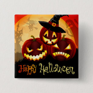 Chapa Cuadrada Feliz Halloween