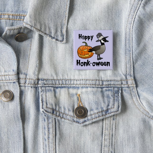 Chapa Cuadrada Feliz Halloween con hongos en Canadá (In situ)