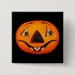 Chapa Cuadrada Feliz Halloween de Jack O’ Lantern