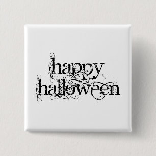 Chapa Cuadrada Feliz Halloween del Grunge de Swirly
