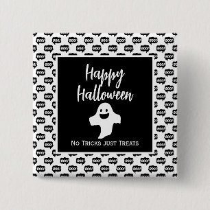 Chapa Cuadrada Feliz Halloween fantasma boo no trucos solamente t