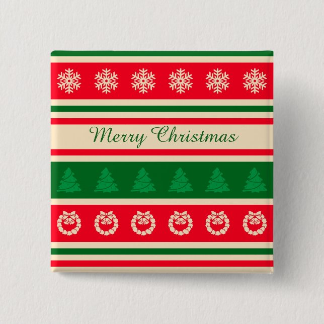 Chapa Cuadrada Feliz Navidad (Anverso)