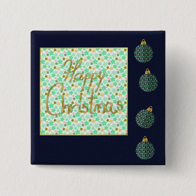 Chapa Cuadrada Feliz Navidad (Anverso)