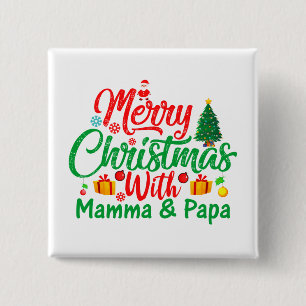 Chapa Cuadrada Feliz Navidad con Mamma y Pappa-42705