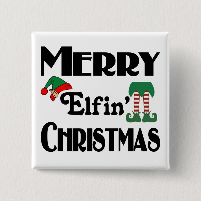 Chapa Cuadrada Feliz Navidad Elfa (Anverso)
