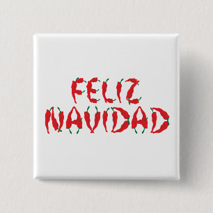 Chapa Cuadrada Feliz Navidad Roja Chile