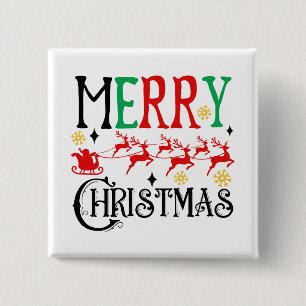 Chapa Cuadrada Feliz Navidad Santa Sleigh-61049 camiseta