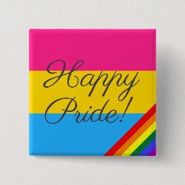 Chapa Cuadrada Feliz orgullo pansexual bandera