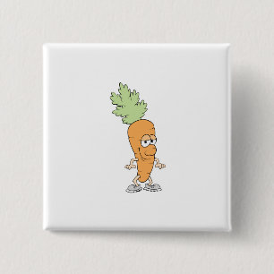 Chapa Cuadrada feliz personalizado de zanahoria tonta