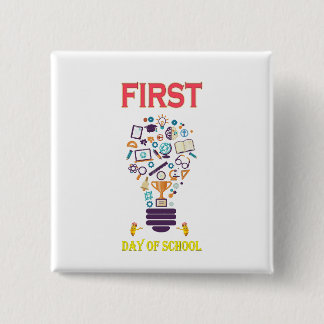 Chapa Cuadrada Feliz Primer Día De Colegio De Vuelta Al Cole Bebé