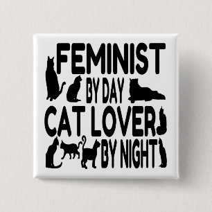 Chapa Cuadrada Feminista de Cat Lover
