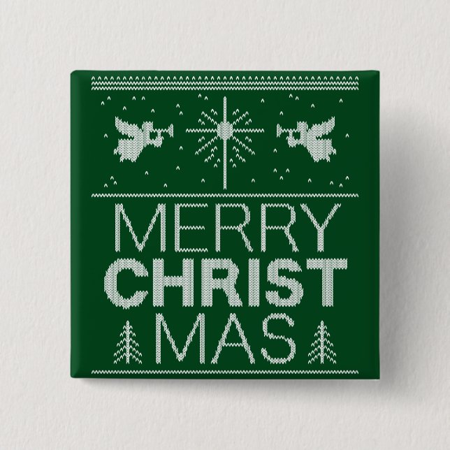 Chapa Cuadrada Feo moro CRISTOmas dulce verde religioso (Anverso)