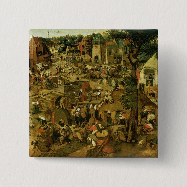 Chapa Cuadrada Feria con un funcionamiento de teatro, 1562 (Anverso)