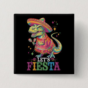 Chapa Cuadrada Festejemos Cinco De Mayo T Rex Dinosaurio
