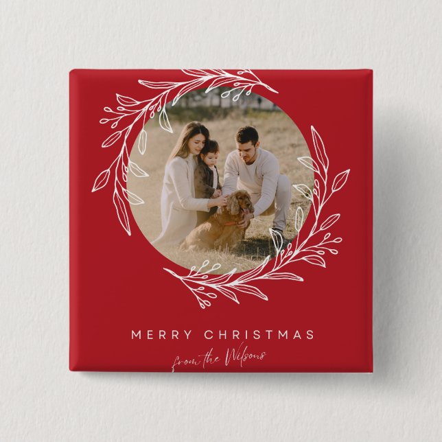 Chapa Cuadrada Festive Cheer Pin! ✨ Custom Christmas Button Badge (Anverso)