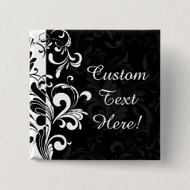 Chapa Cuadrada Fiesta blanco negro del remolino de la fuente