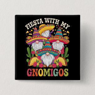 Chapa Cuadrada Fiesta Con Mis Gnomigos Gnomo Cinco De Mayo