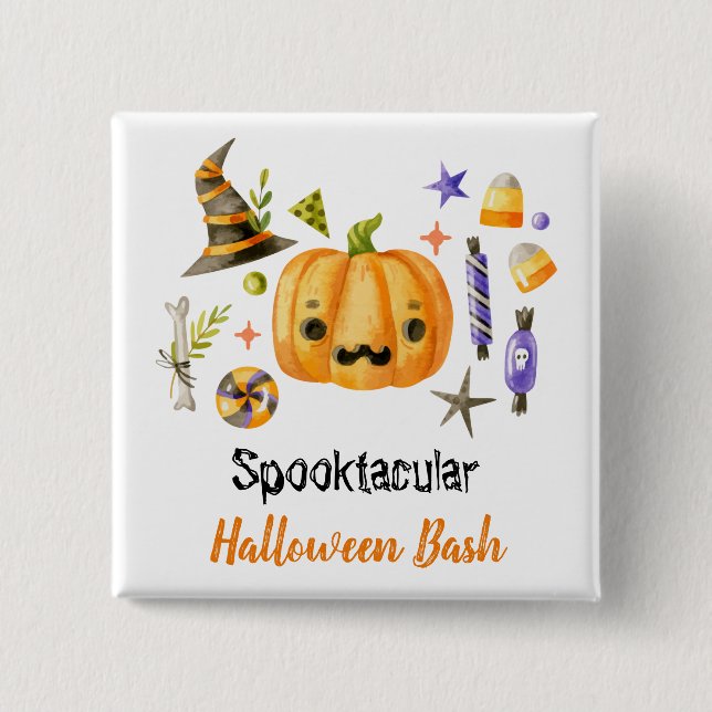 Chapa Cuadrada Fiesta Cuo Boo Bash Spooktacular Halloween Bash (Anverso)