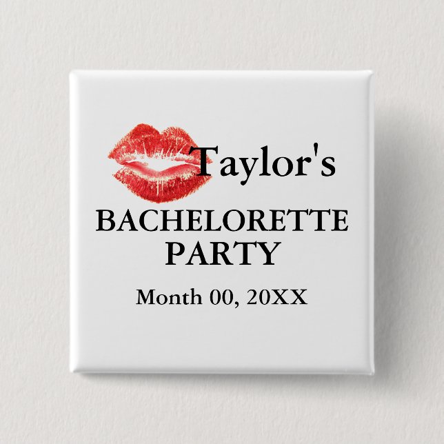 Chapa Cuadrada Fiesta de Bachelorette (Anverso)