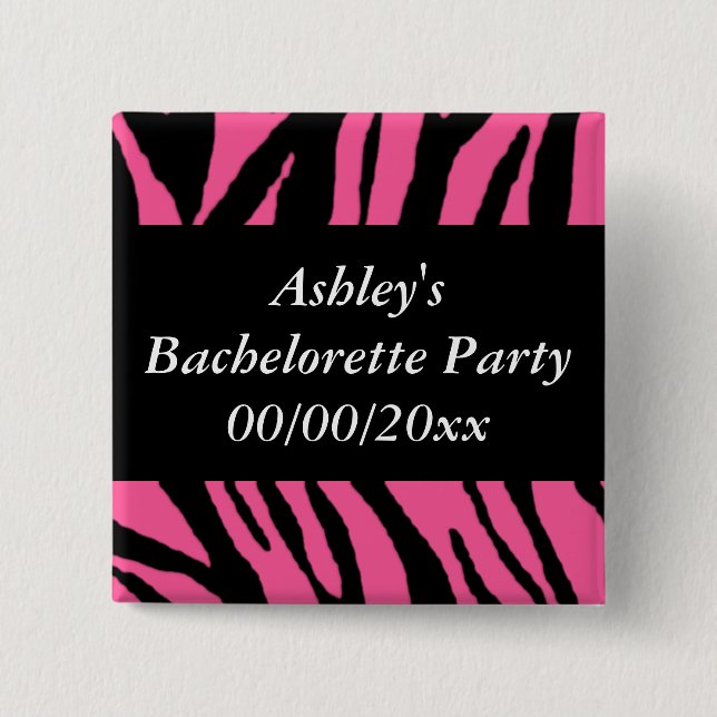 Chapa Cuadrada Fiesta de Bachelorette (Anverso)