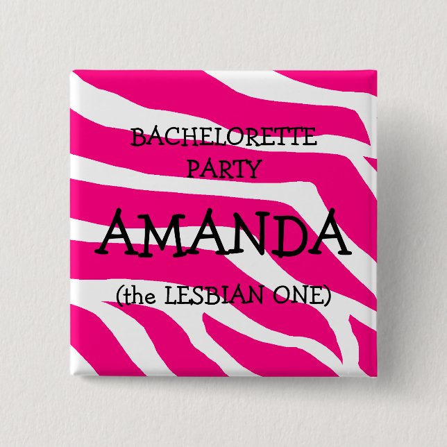 Chapa Cuadrada Fiesta de Bachelorette el lesbiano (Anverso)