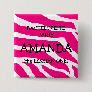 Chapa Cuadrada Fiesta de Bachelorette el lesbiano