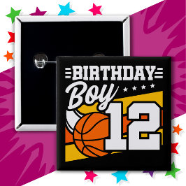 Chapa Cuadrada fiesta de baloncesto de 12 años duodécimo niño