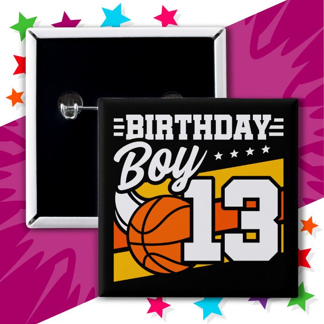 Chapa Cuadrada fiesta de baloncesto de 13 años 13º cumpleaños (Subido por el creador)