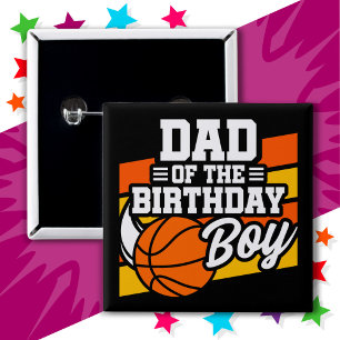 Chapa Cuadrada Fiesta de baloncesto infantil papá del niño de cum