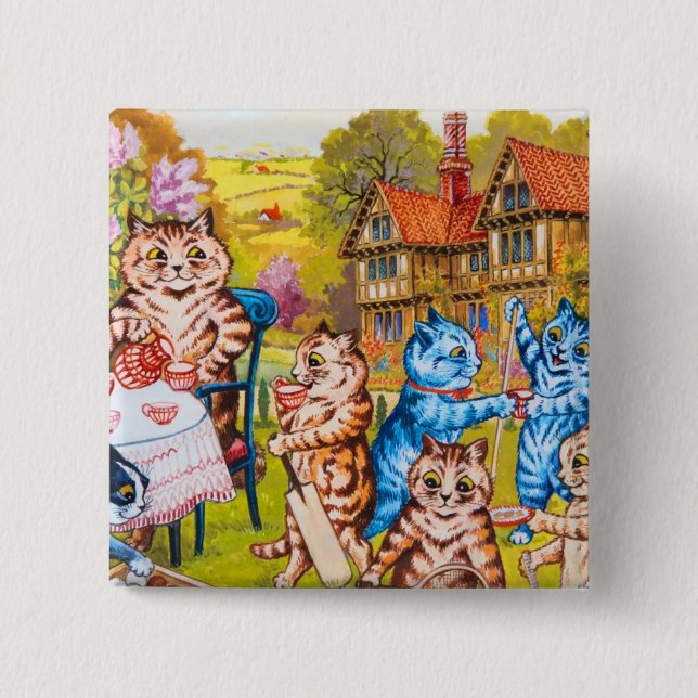 Chapa Cuadrada Fiesta de Cat Garden (Anverso)