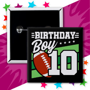 Chapa Cuadrada fiesta de fútbol de 10 años Tema 10