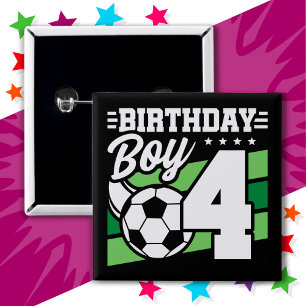 Chapa Cuadrada fiesta de fútbol de 4 años de edad