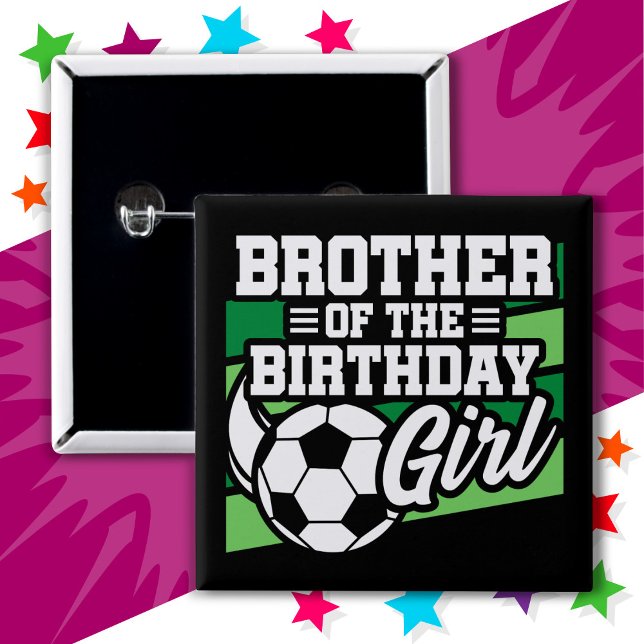 Chapa Cuadrada Fiesta de fútbol hermano Chica de cumpleaños (Subido por el creador)