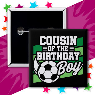 Chapa Cuadrada Fiesta de fútbol infantil primo de niño cumpleaños