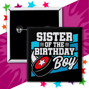 Chapa Cuadrada Fiesta de hockey infantil divertido hermana del ni