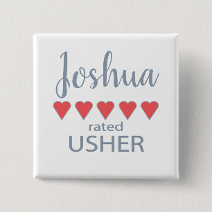 Chapa Cuadrada Fiesta de novias y bodas 5 Heart Usher