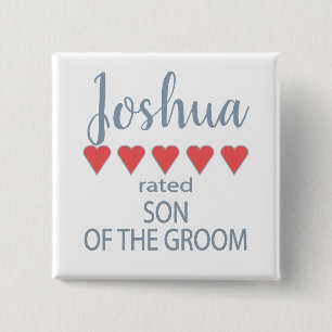 Chapa Cuadrada Fiesta de novias y bodas 5 Hijo del Corazón de Gro