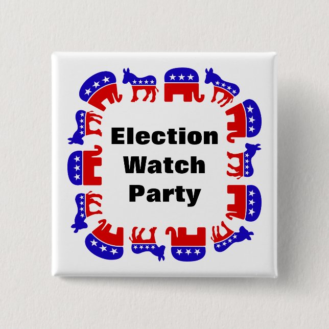 Chapa Cuadrada Fiesta de observación electoral (Anverso)