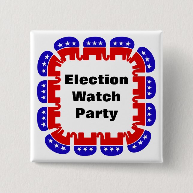 Chapa Cuadrada Fiesta de Observador Electoral Republicano (Anverso)