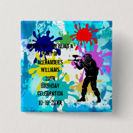 Chapa Cuadrada Fiesta de Paintball