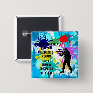 Chapa Cuadrada Fiesta de Paintball