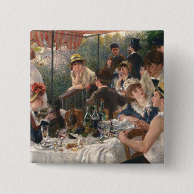 Chapa Cuadrada Fiesta de Renoir French Luncheon Boating (Anverso)